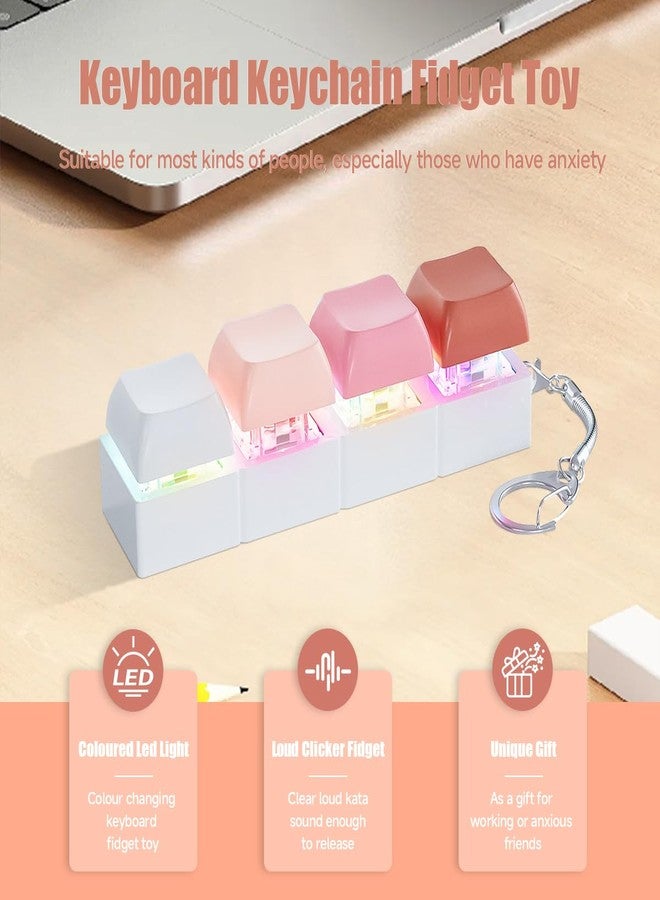 mintcaps Keyboard Fidget Toy - Keyboard Clicker with LED Light Fidget Keyboard Keychain Fidget Toy Stress Relief Keyboard Fidget Clicker - Image 3